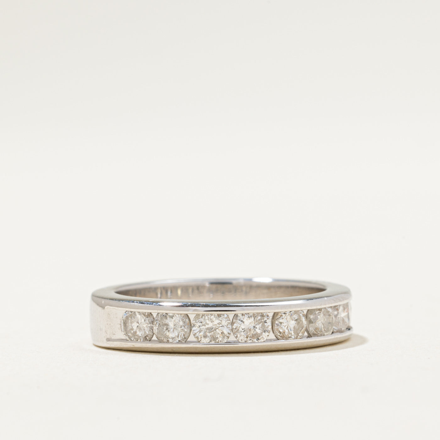Channel Set Diamond Semi Eternity Band Ring - 0.90ctw G-H Color SI Clarity - Size 6 - Perfect for Anniversary, Wedding, or Engagement Gift