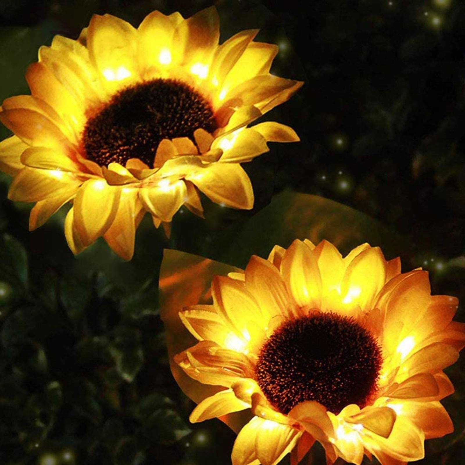 Solar Powered Sunflower Garden Lights - Waterproof Outdoor Stake Lights for Patio, Lawn, Pathway & Spring Decoration | Perfect for Backyard, Garden Decor & Nighttime Pathway Lighting