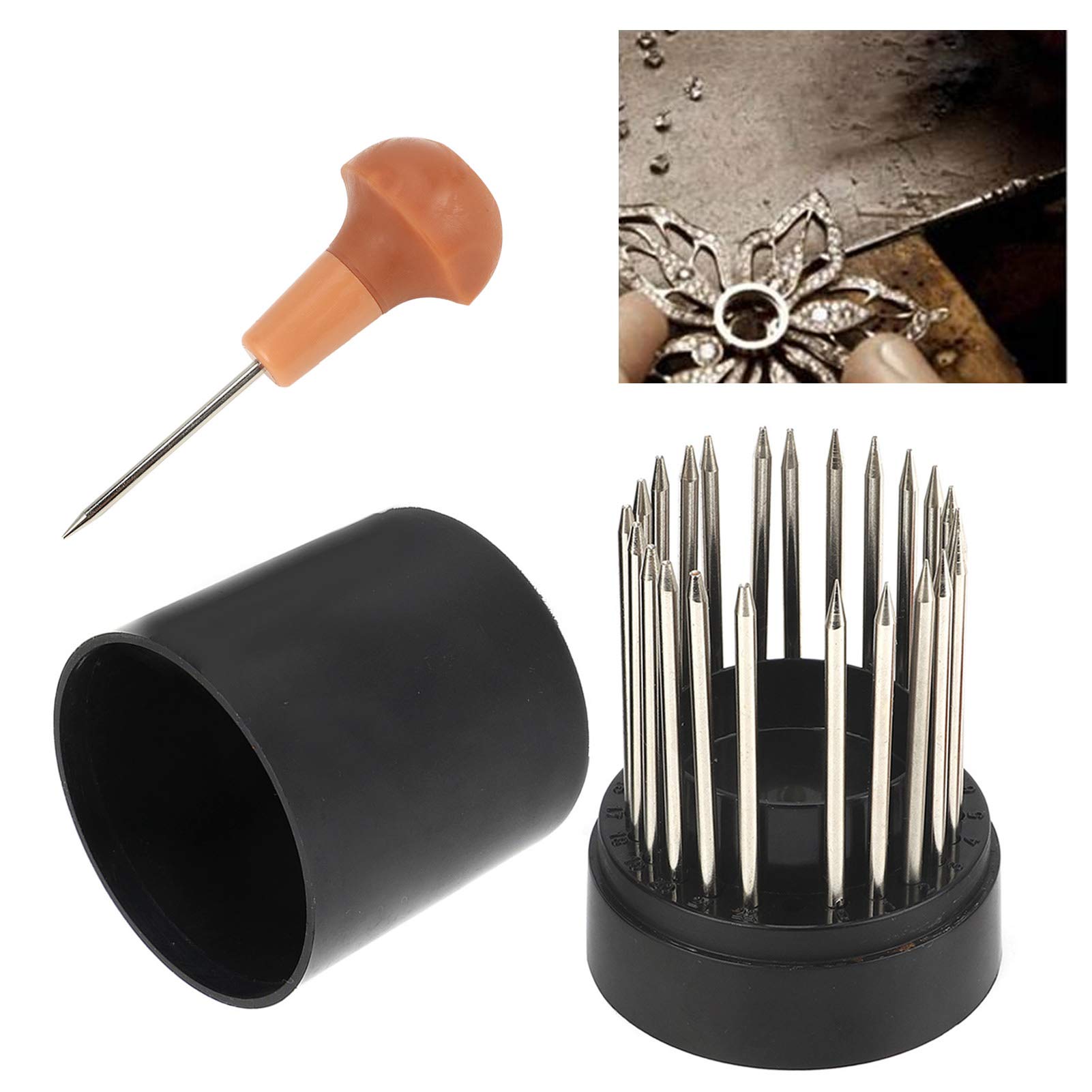 Bizofft 23-Piece Beading Tools Set for Jewelry Making - Diamond Bead Grain Tool, Stone Setting Graver with Storage Box | Perfect for DIY Jewelry, Gemstone Setting & Craft Projects