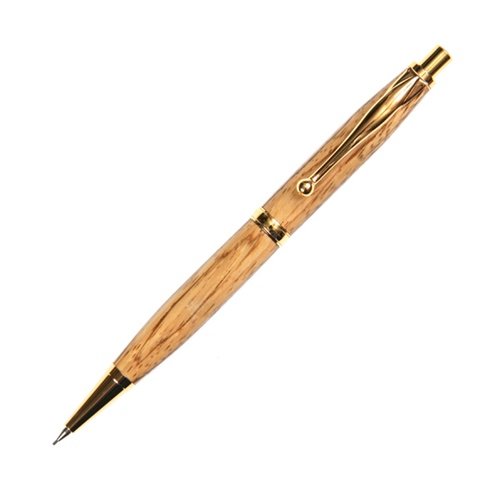 Premium Lanier Comfort Pencil with 24K Gold Accents - Handcrafted Zebrawood Luxury Writing Instrument - Perfect for Business Gifts, Executive Signatures & Collectors