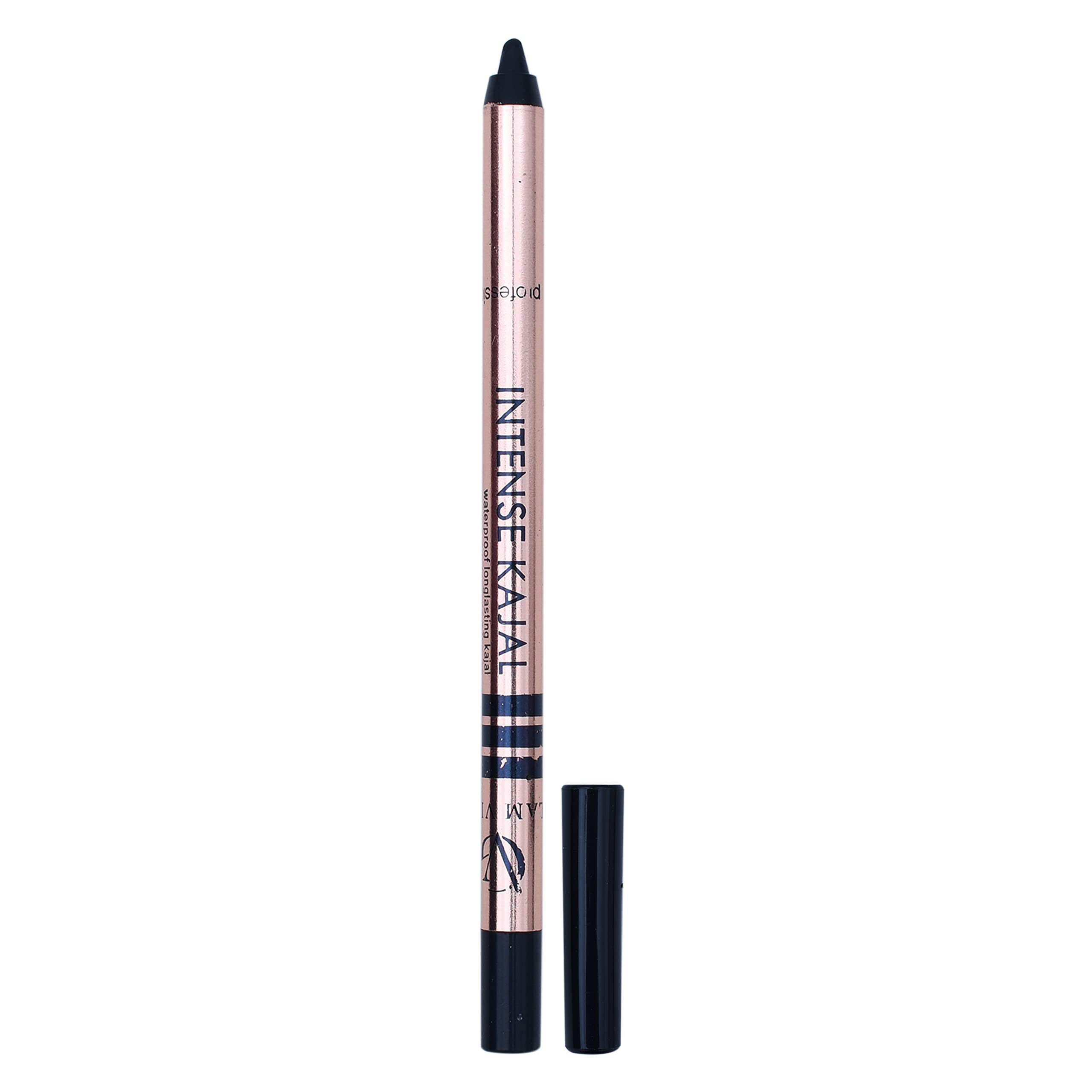 GLAM VISTA Bold & Black 24H Smudge-Proof Kajal Eyeliner - Jet Black, Non-Transfer, Waterproof - Perfect for Long Wear & Dramatic Eye Looks - Day to Night Makeup Essential