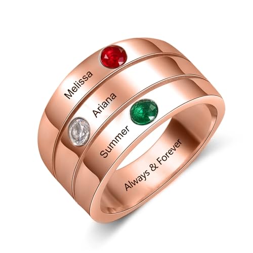 A03 3 Birthstones-Rose Gold