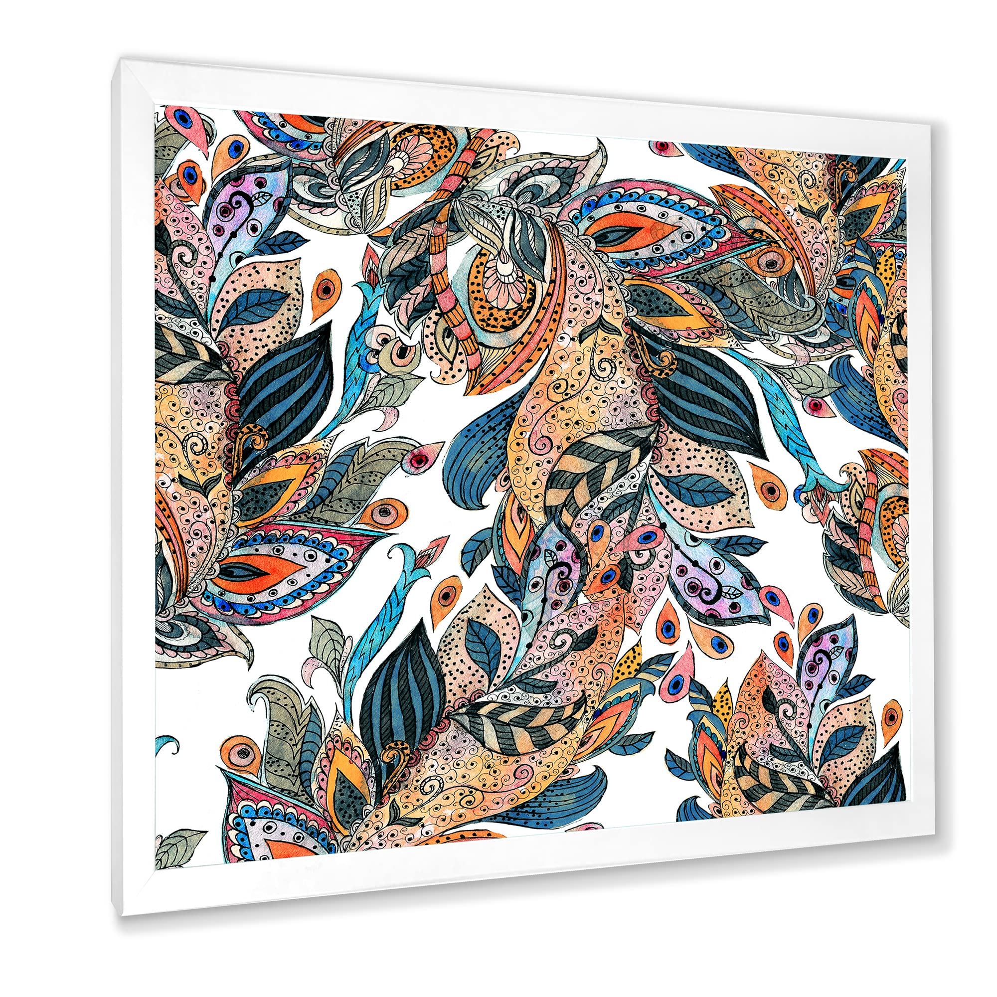 Floral Seamless Abstract Texture Traditional Framed Wall Art - Elegant Home Decor for Living Room, Bedroom & Office - Perfect for Modern Interior Design