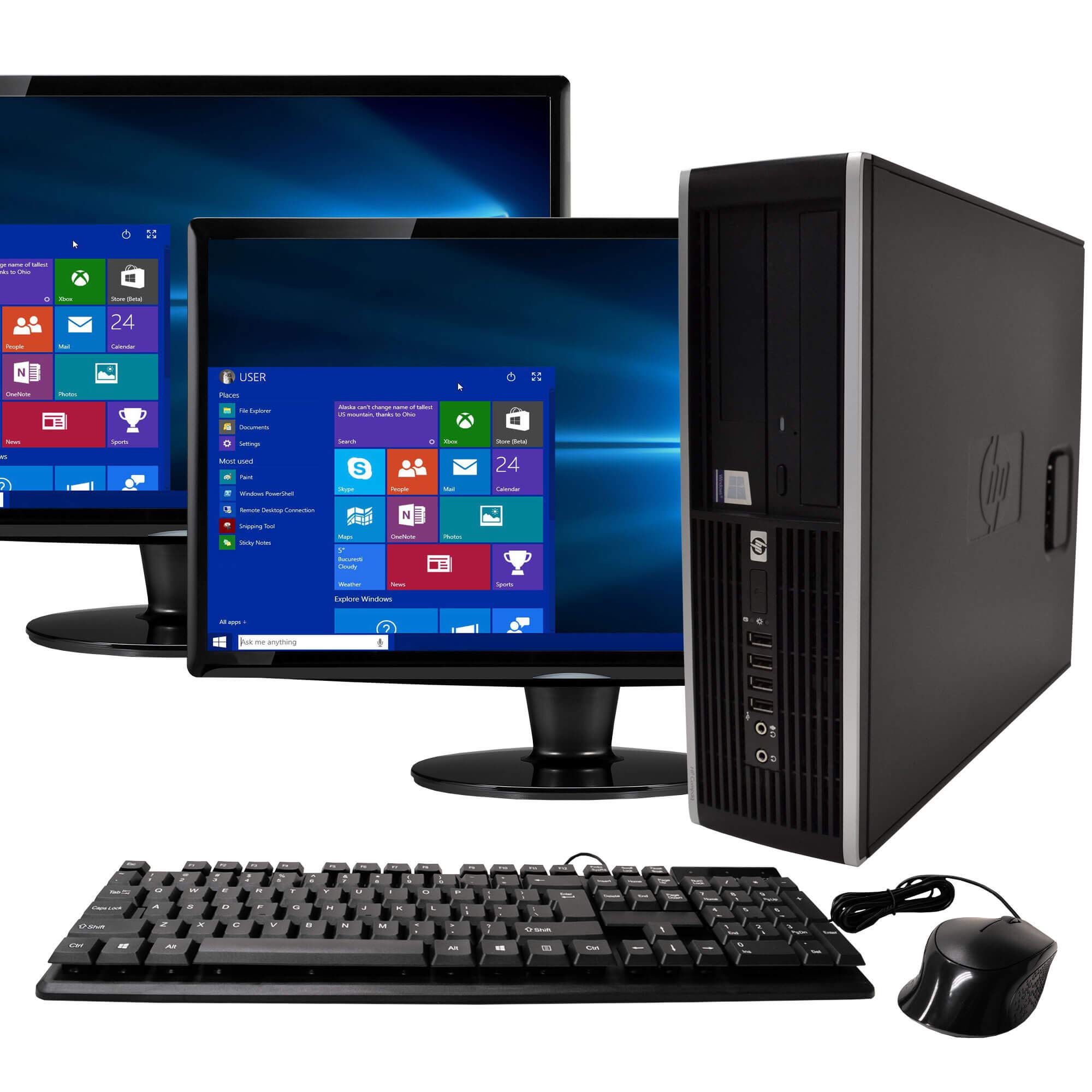 Renewed HP Elite Desktop Computer - Intel Core i5 3.2GHz, 8GB RAM, 500GB HDD, WiFi, Windows 10 | Includes Keyboard, Mouse & Dual 19