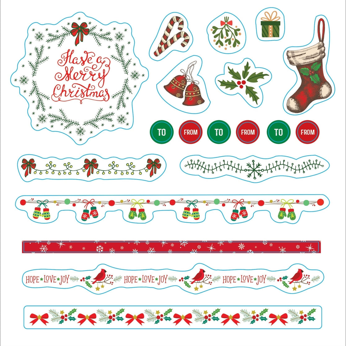 Christmas Sticker Book for Kids - Holiday Scrapbooking, DIY Greeting Cards & Party Decorations - 50+ Festive Stickers for Crafts, Gifts & School Projects