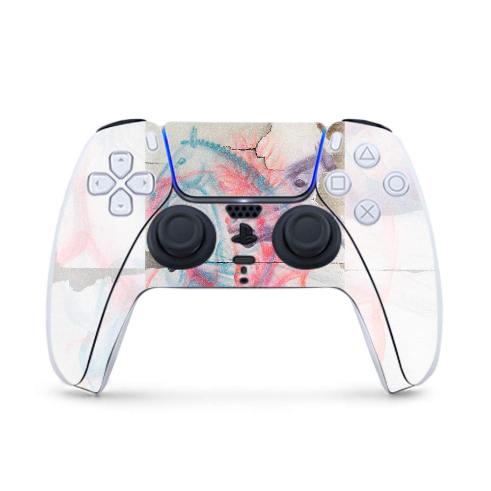 MightySkins Glossy Glitter PS5 Controller Skin - Damaged Horses Design | Durable High-Gloss Finish | Easy to Apply & Remove | USA Made | Perfect for Gaming, Customization & Protection