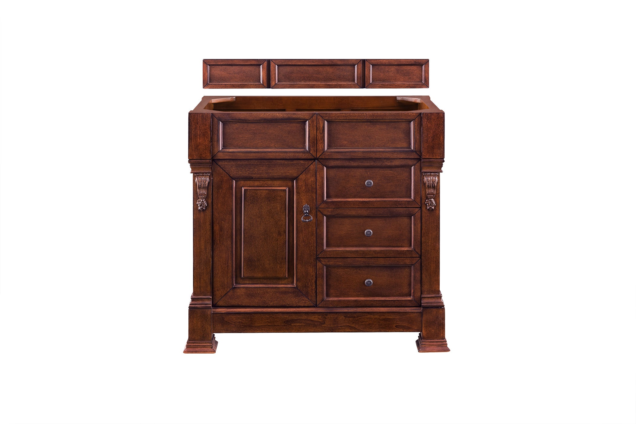 Brookfield 36-Inch Warm Cherry Wood Bathroom Vanity with Single Sink - Perfect for Modern Home Bathroom Renovation and Decor