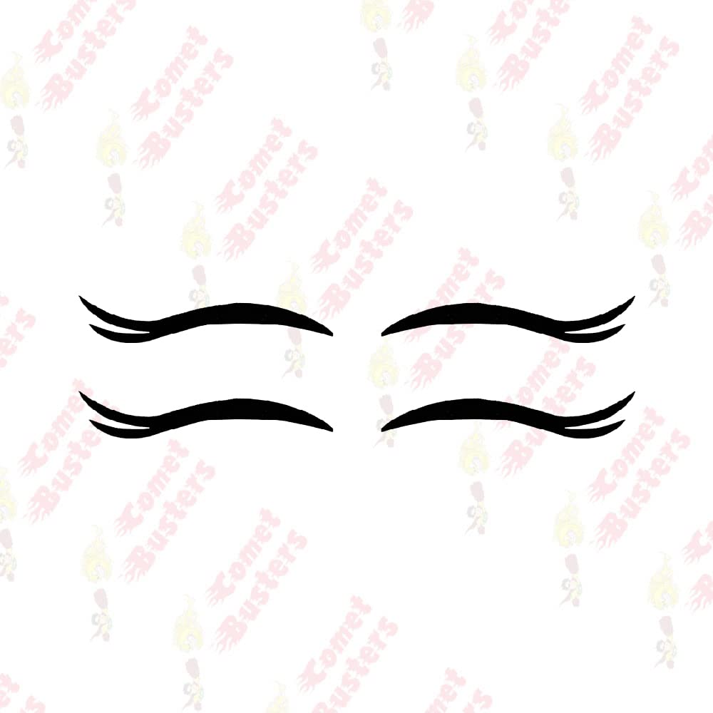Comet Busters Matte Black Eyeliner Stickers (EYE096) - Waterproof Eye Makeup Decals for Party, Halloween & Cosplay