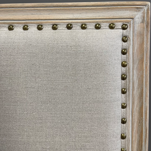 Bambury Oak & Linen Upholstered Headboard Queen Size - Elegant Bedroom Furniture for Master Bed, Guest Room & Home Decor
