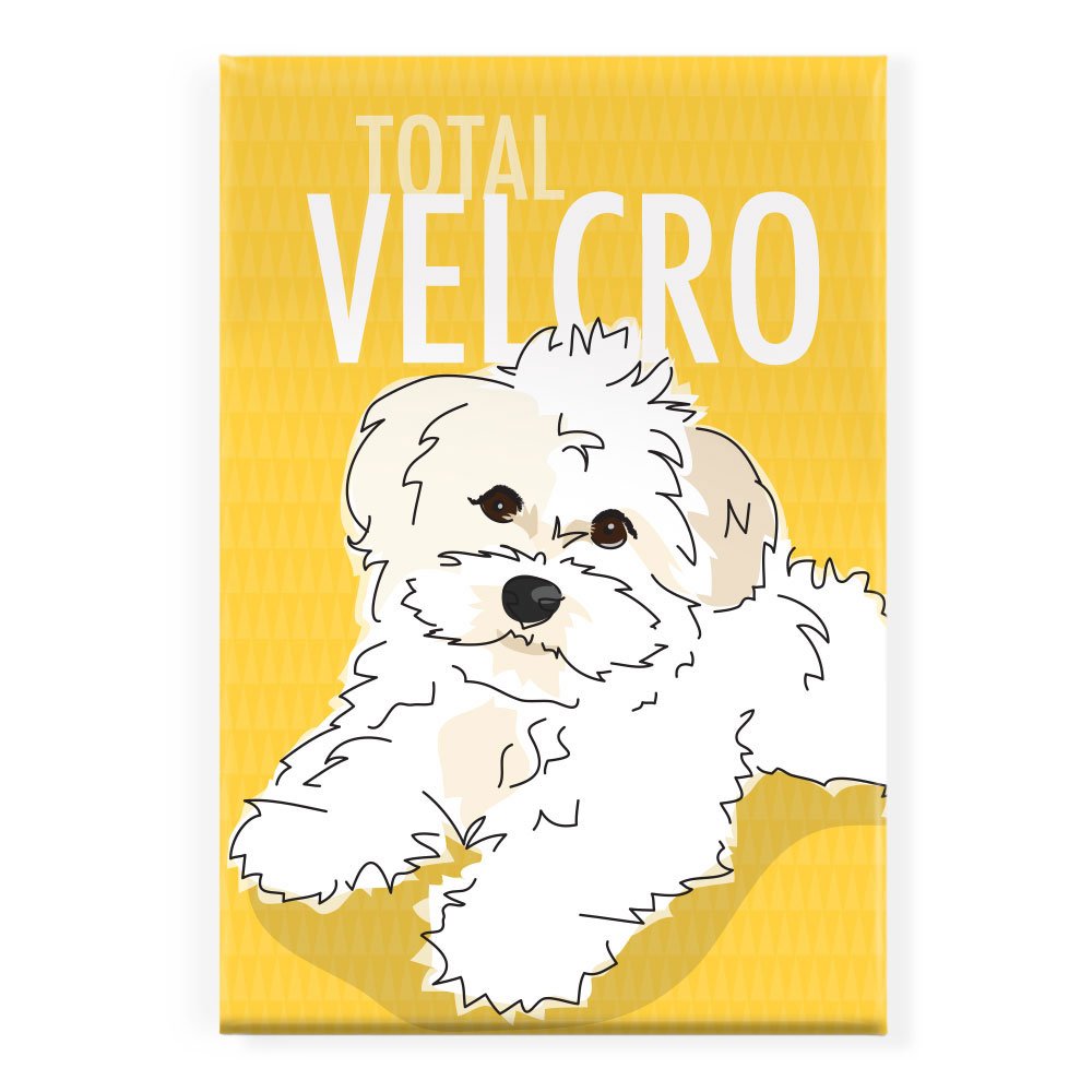 Total Velcro White Havanese Fridge Magnet - Strong Adhesive Refrigerator Magnets for Kitchen, Office & Home Organization