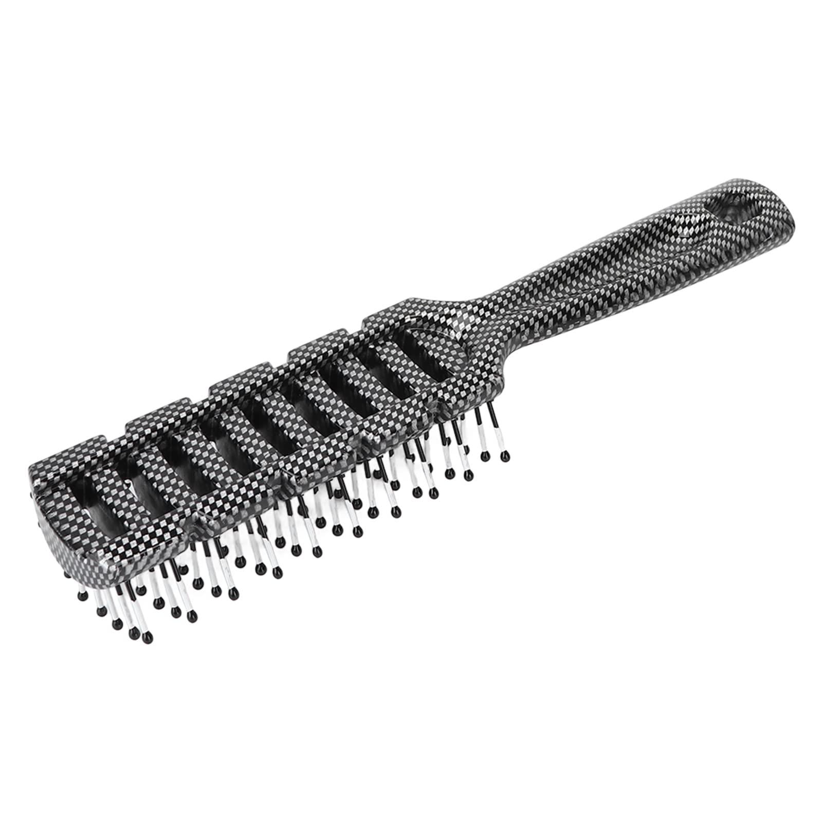Rectangle Hair Brush for All Hair Types - Curved Vented Detangling Brush with Massage Bristles & Hanging Hole | Perfect for Daily Styling, Salon Use & Travel Accessories
