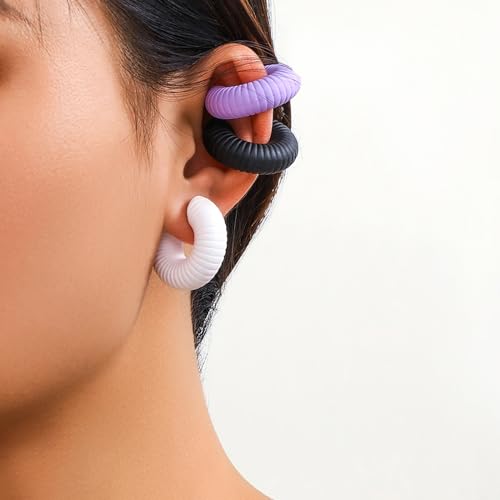 E7:purplechunky ear cuff
