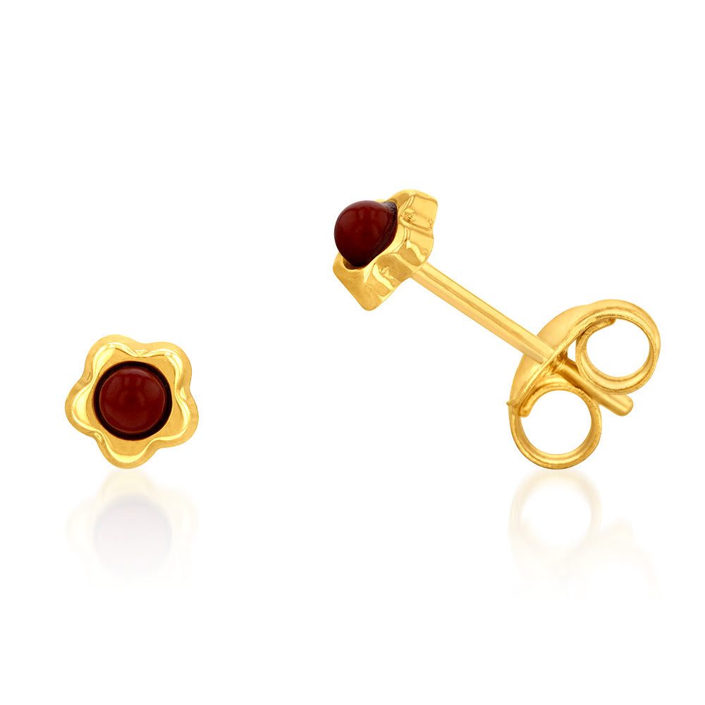 9ct Yellow Gold 2mm Mini Flower Stud Earrings for Women - Dainty Floral Jewelry for Everyday Wear & Special Occasions