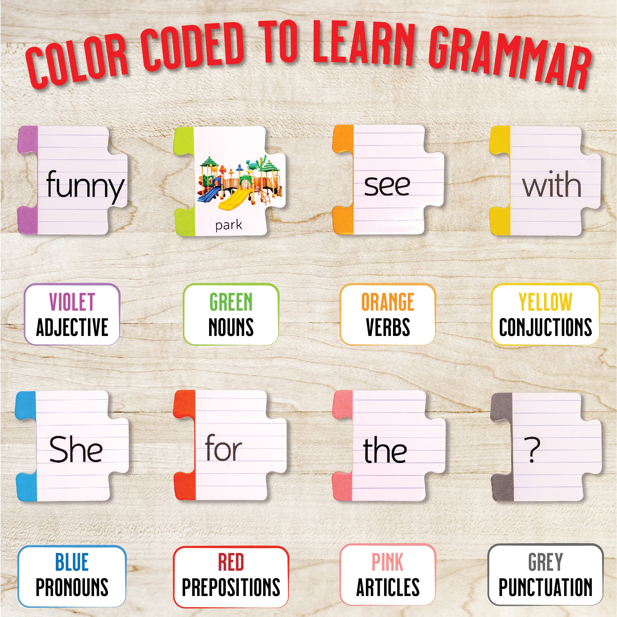 Hapinest Kids Sentence Building Game - Grammar & Speech Therapy for Kindergarten, 1st & 2nd Grade - Perfect for Classroom & Homeschool Learning Activities