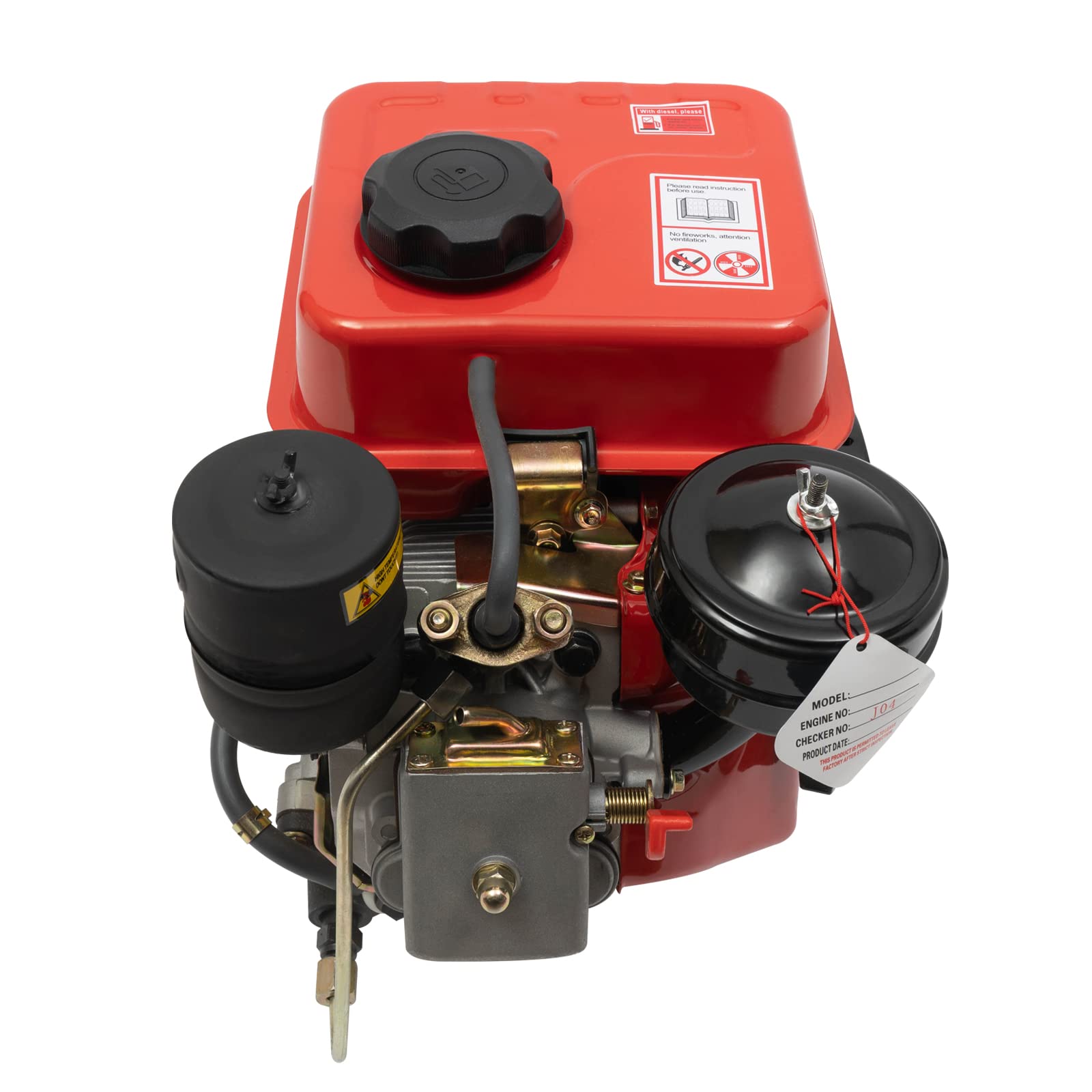 6HP 196CC 4-Stroke Air Cooled Gasoline Engine - Single Cylinder Multi-Purpose Motor for Tiller, Generator & Power Equipment - Durable Small Engine for Farming, Construction & DIY Projects