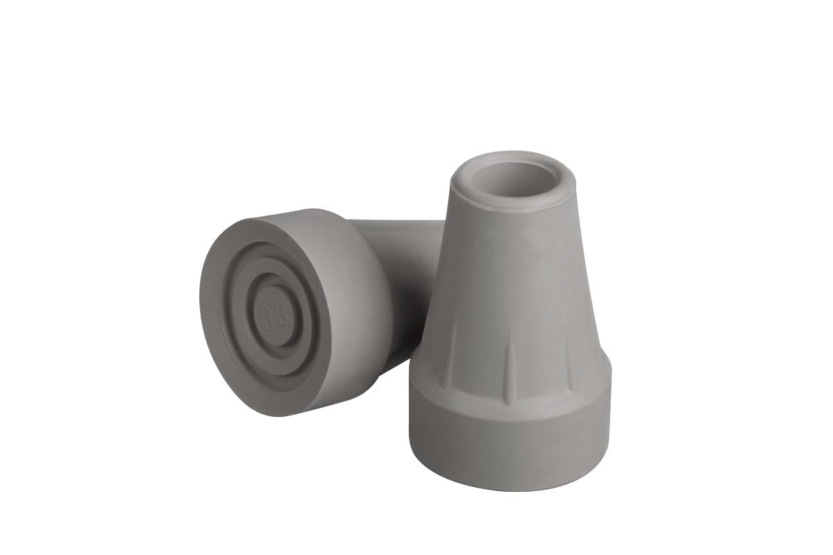 7/8 Inch Gray Crutch Tips - Non-Slip Rubber Replacement Tips for Canes & Walkers - Perfect for Indoor & Outdoor Use