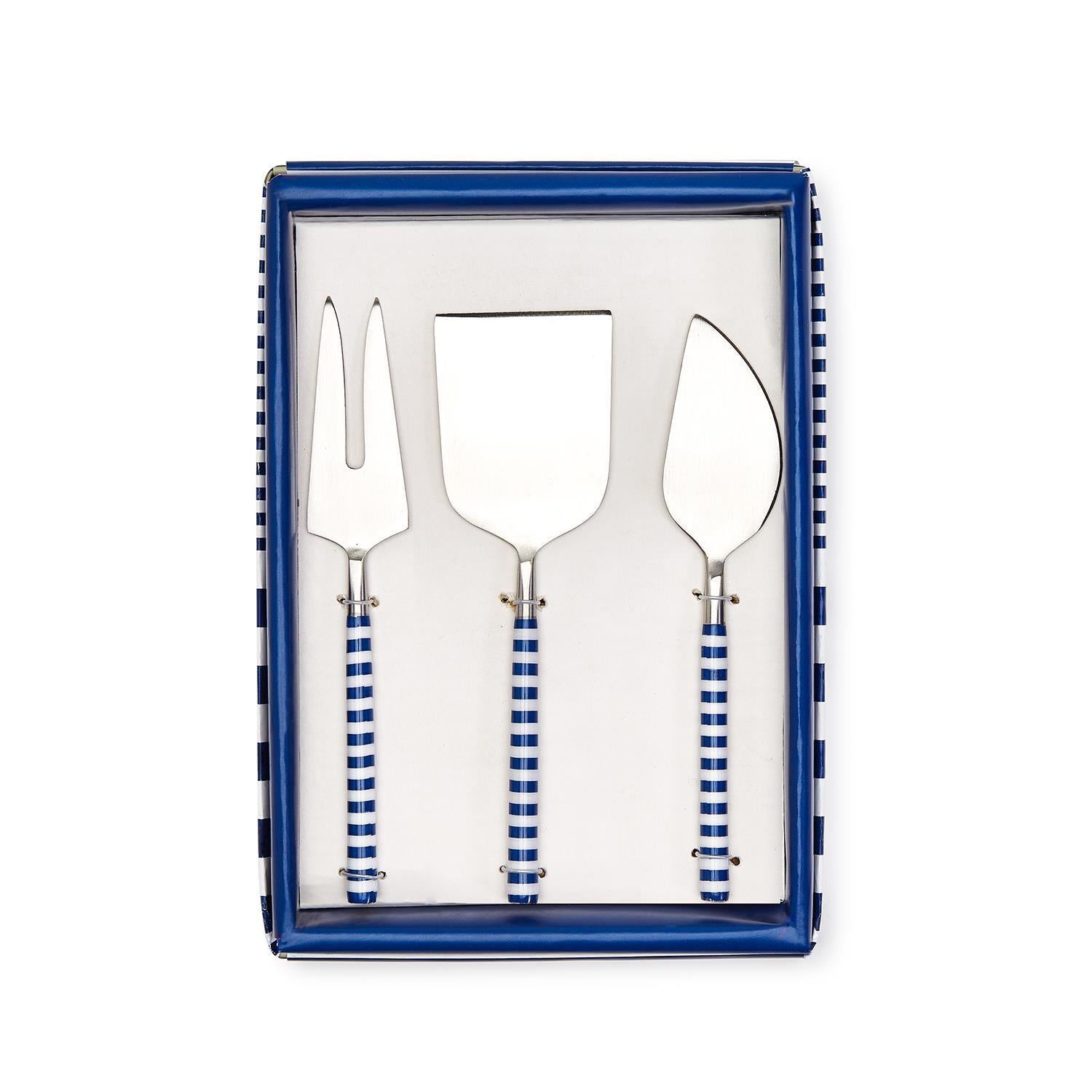 Premium Yacht Club Cheese Knives Set of 3 - Stainless Steel Cheese Slicers with Wooden Handles - Perfect for Wine & Cheese Parties, Charcuterie Boards, and Gourmet Entertaining (6 in Stock)