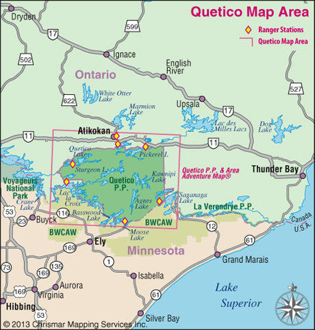 Chrismar Quetico Park Map - Waterproof Topographic Trail Map for Hiking, Camping & Canoeing | Detailed Outdoor Recreation Guide for Minnesota & Ontario Wilderness