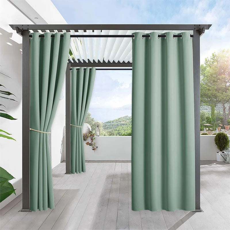 Joan Waterproof Blackout Outdoor Curtains - UV Protection & Noise Reducing Patio Curtains for Deck, Porch, and Backyard Privacy