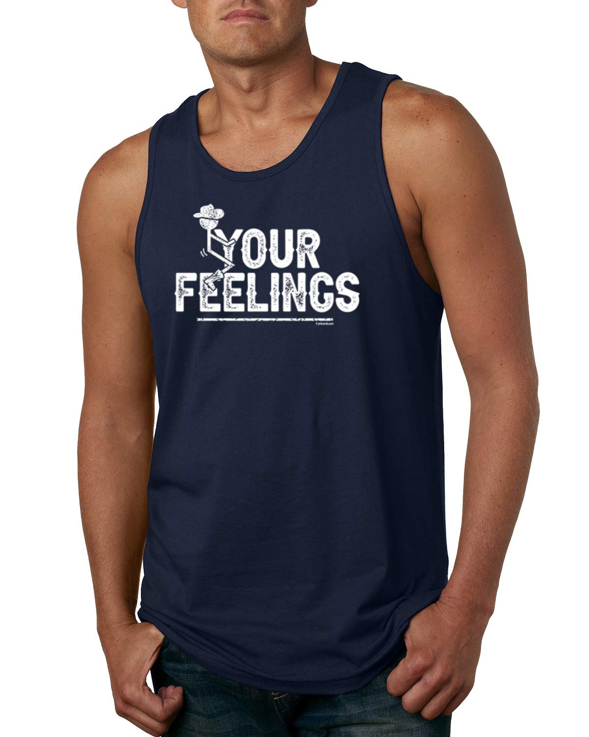 Wild Bobby Your Feelings Cowboy Graphic Tank Top for Men - Soft Cotton Sleeveless Shirt for Summer, Concerts & Western Style Outfits