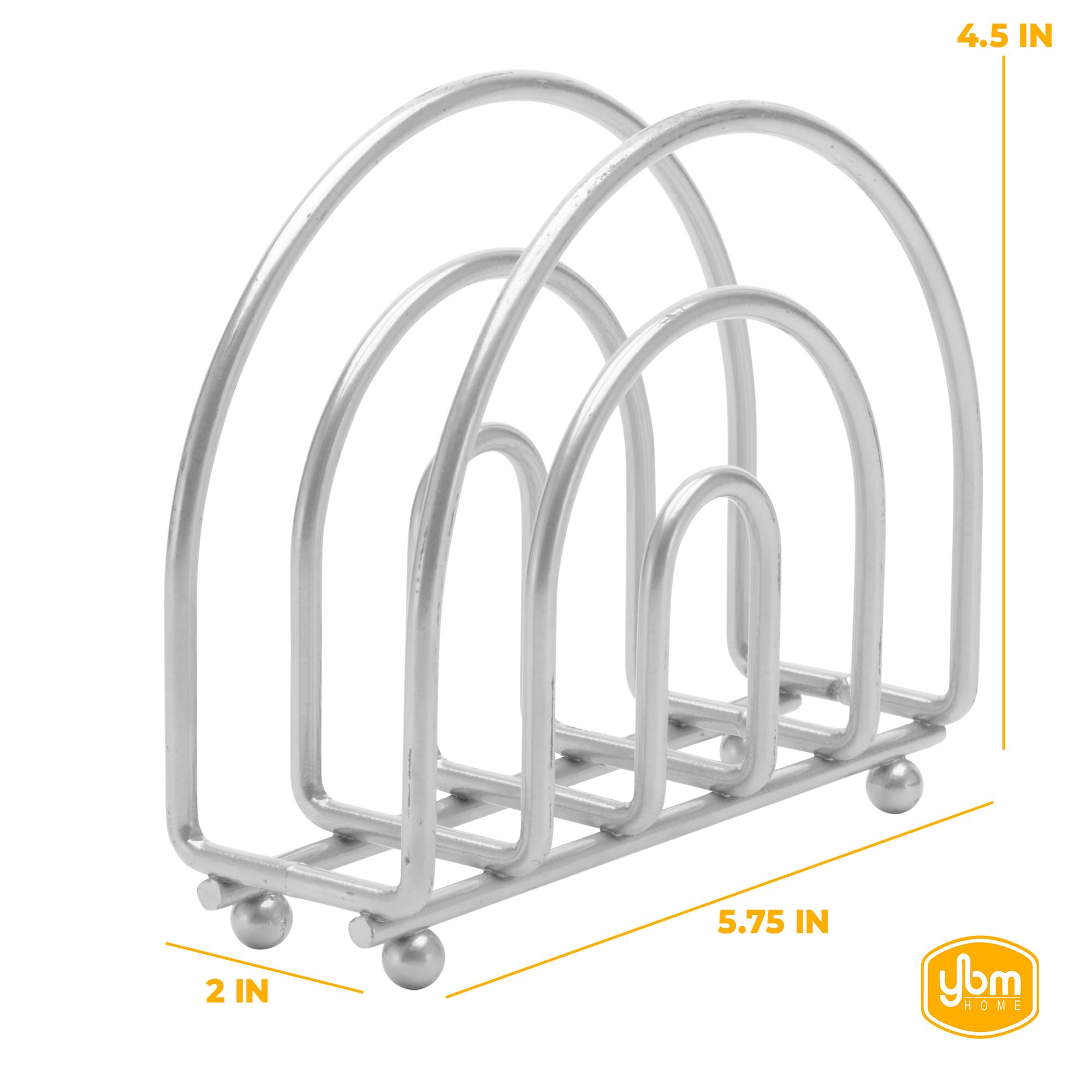 YBM HOME Elegant Chrome Wire Steel Napkin Holder for Dining Table, Kitchen Countertops - Perfect for Restaurants, Dinner Parties & Home Decor