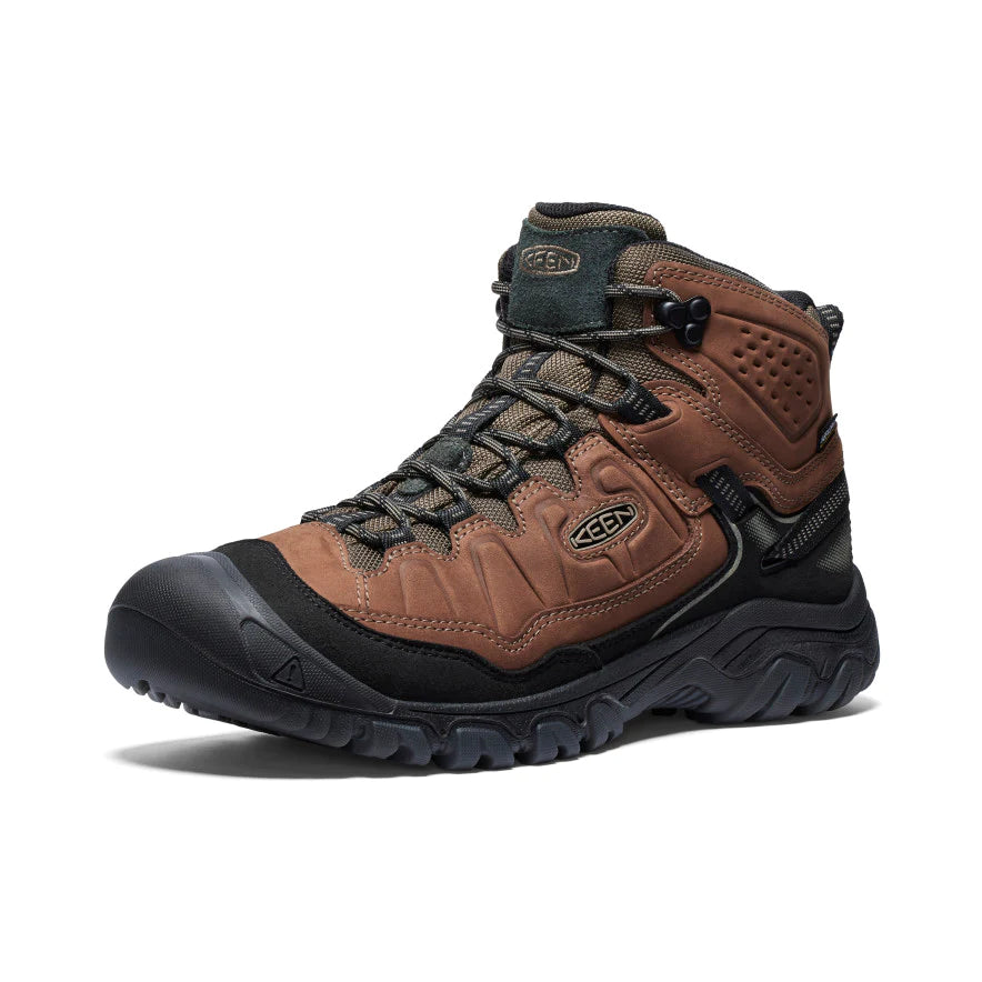 Men's KEEN Targhee IV Mid WP Waterproof Hiking Boots - Bison/Black - Durable & Comfortable for Outdoor Adventures, Trail Walking & Backpacking