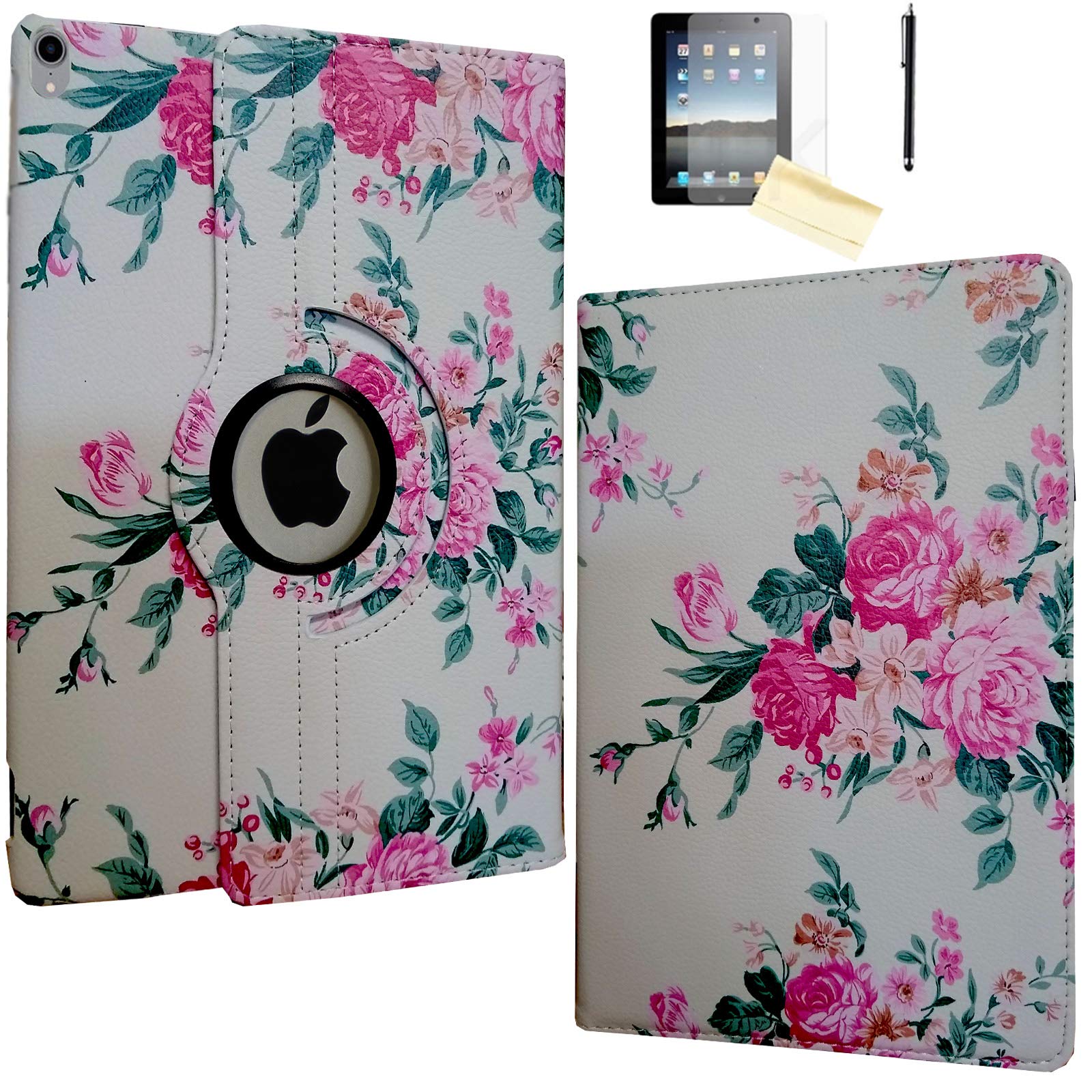 Premium Magnetic Smart Case for iPad Pro 11 Inch (2018 Model A2013/A1980/A1979/A1934) - Rotating Stand with Apple Pencil Charging, Auto Wake/Sleep Cover - Peony Pink - Perfect for Work, Study & Travel Protection
