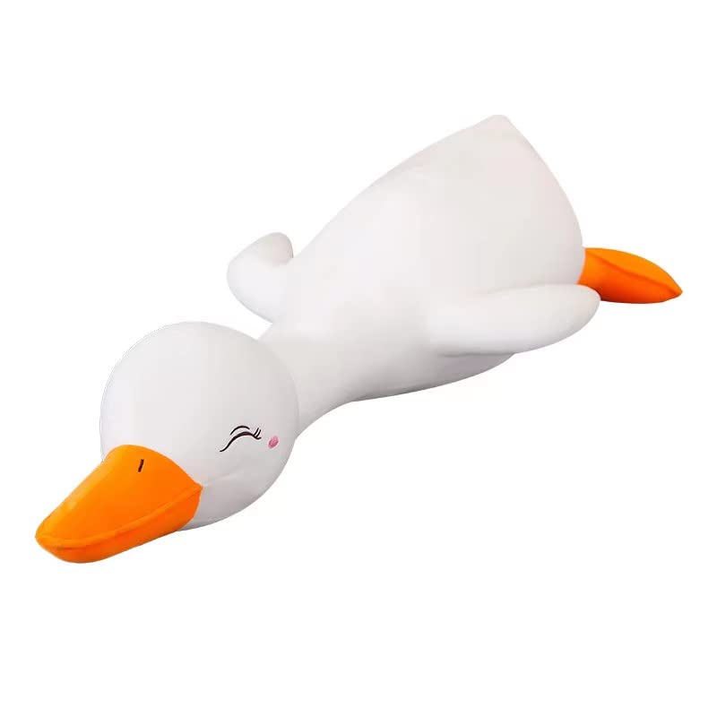 Super Soft Giant White Duck Plush Toy Pillow - 63 Inch Large Cute Squinting Duck Stuffed Animal for Kids & Adults - Perfect for Cuddling, Nursery Decor, and Gifts