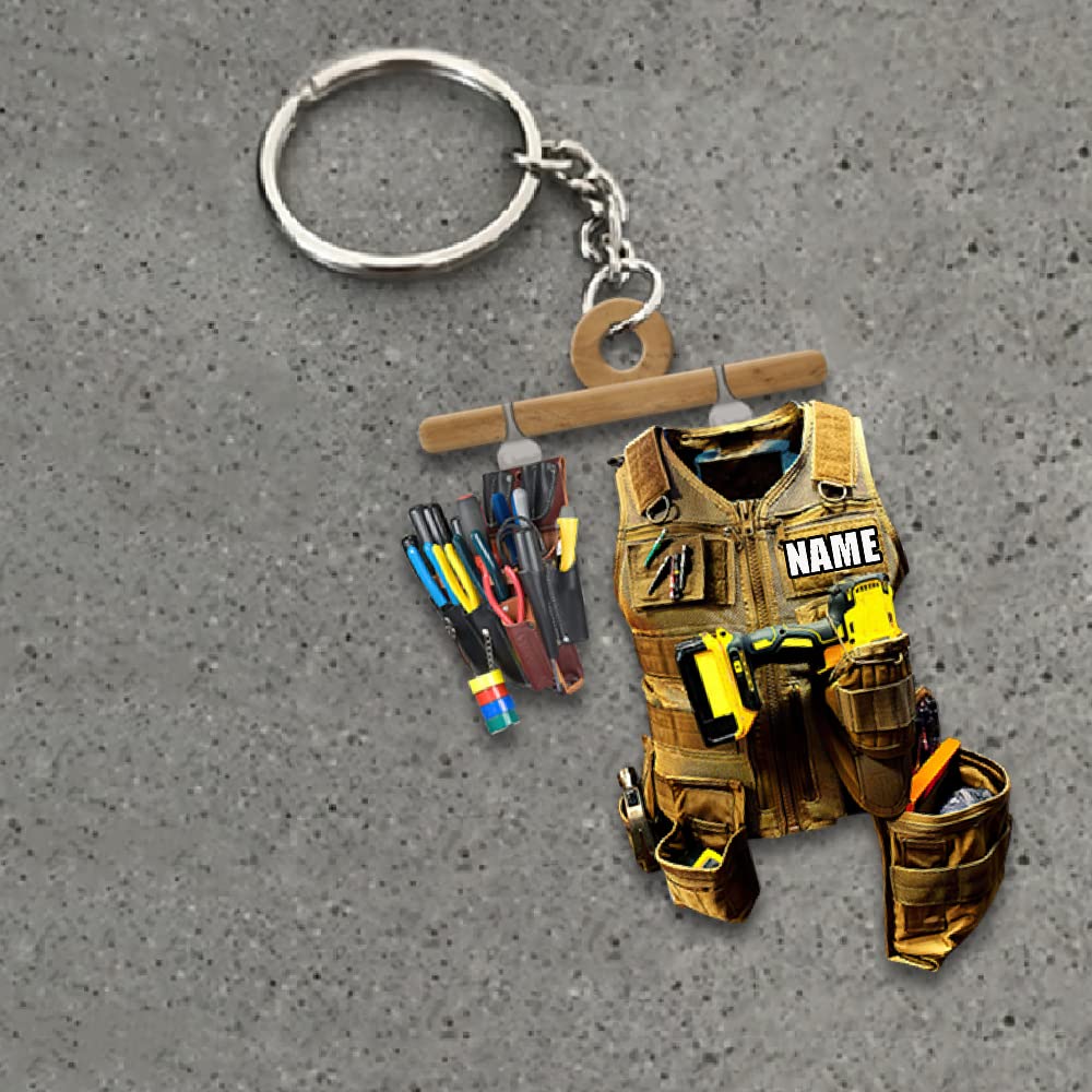 Custom Electrician Shaped Keychain - Personalized IZI POD Keychain Gift for Men, Electrician Appreciation Present - Ideal for Toolbox, Work Keys & DIY Enthusiasts