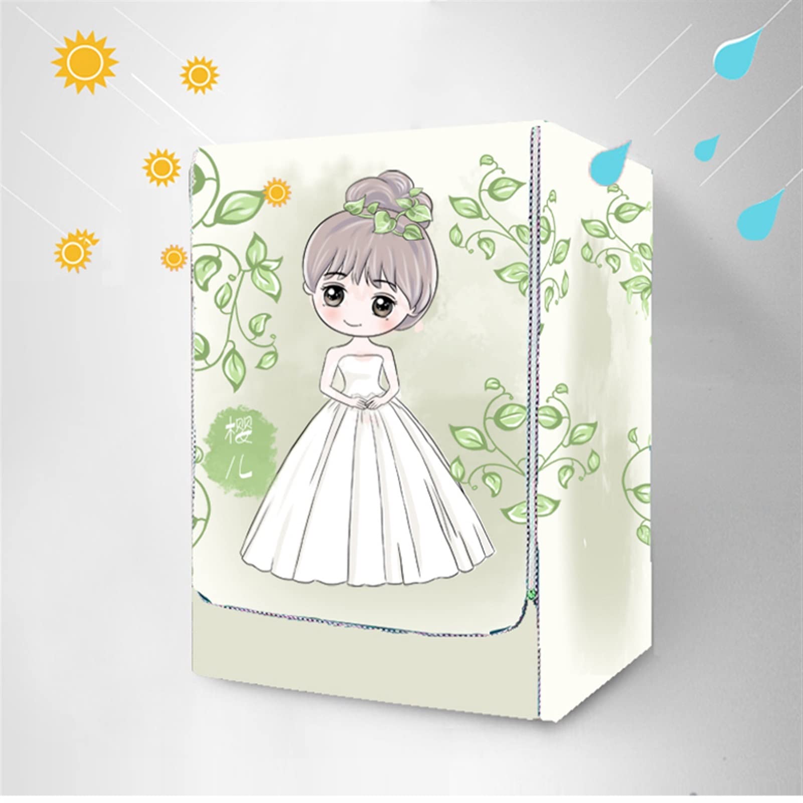Waterproof Washing Machine Cover - Cute Bride Design, Thick Fabric Sunscreen Protection, Universal Top Load Washer Dust Cover for Home Appliances | Perfect for Laundry Room, Basement & Outdoor Use