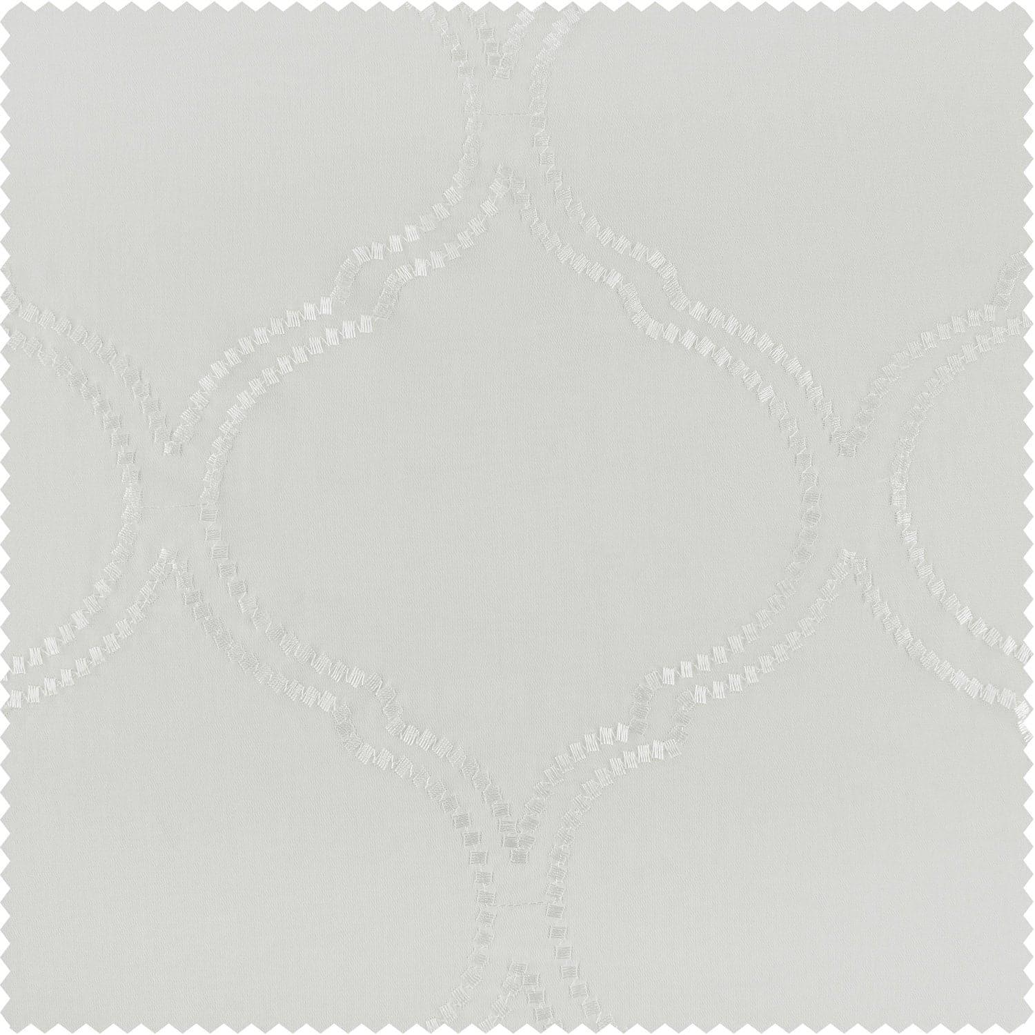 Florentina White Geometric Embroidered Swatch - Stylish Home Decor for Living Room, Bedroom & Office