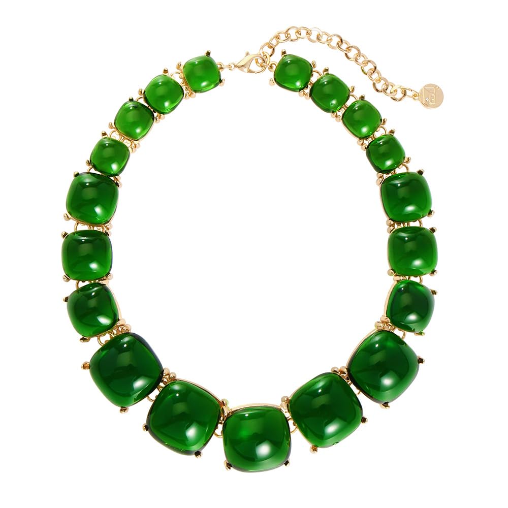 Vintage Rhinestone Necklace for Women - Elegant Semicircular Crystal Collar with Resin Accents | Perfect for Evening Parties, Weddings & Special Occasions