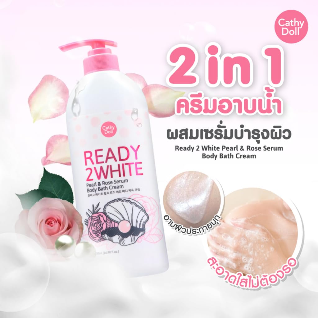 Cathy Doll Ready2 Body Bath Cream - Moisturizing Body Wash for Smooth & Hydrated Skin, 500ml - Perfect for Daily Shower & Relaxing Bath Time