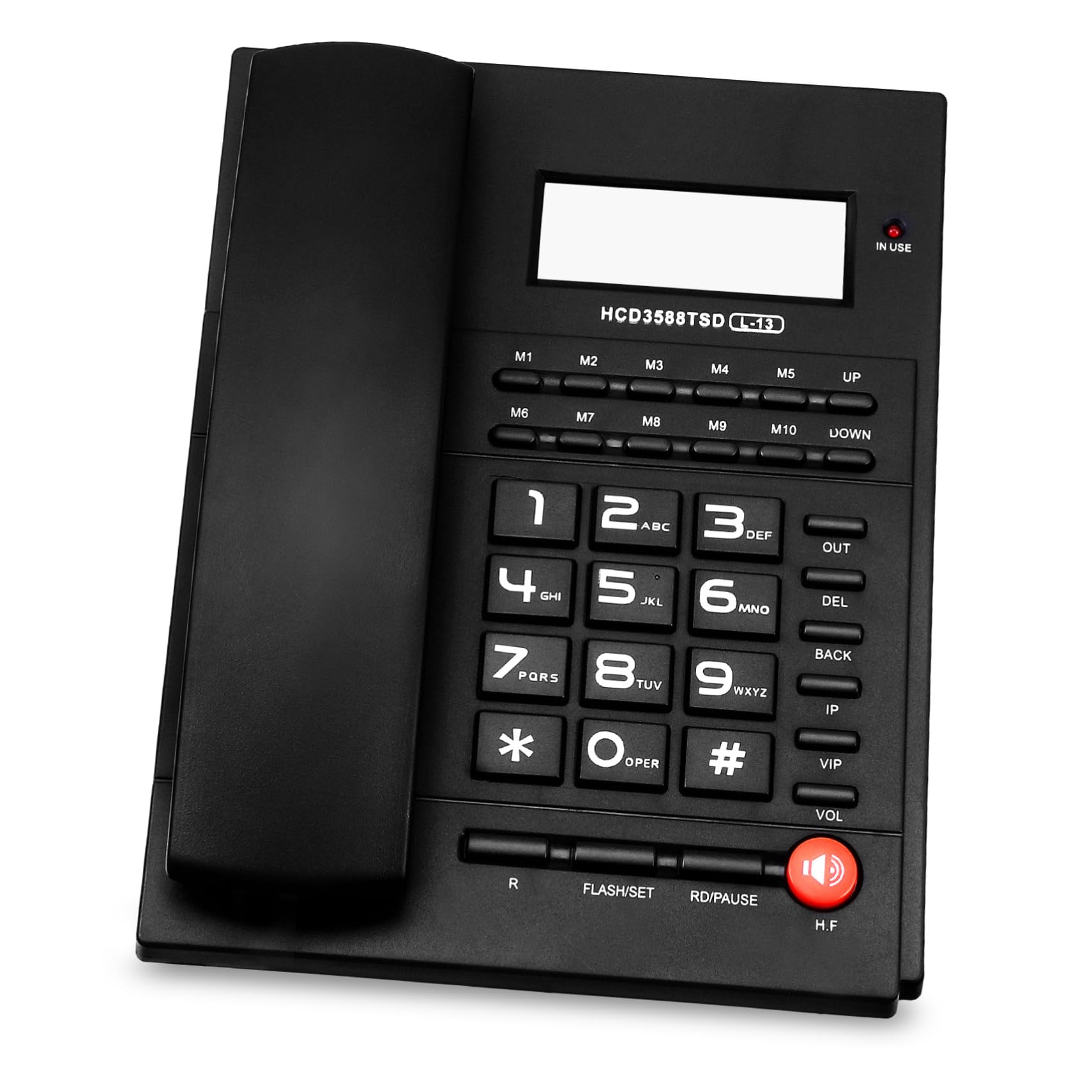**MILISTEN Large Button Corded Phone for Seniors - Easy to Use Home & Office Desk Telephone with Loud Ringer - Ideal for Elderly, Visually Impaired & Hearing Loss (Black)**    *(Perfect for Home, Office, Nursing Homes & Assisted Living Facilities)*