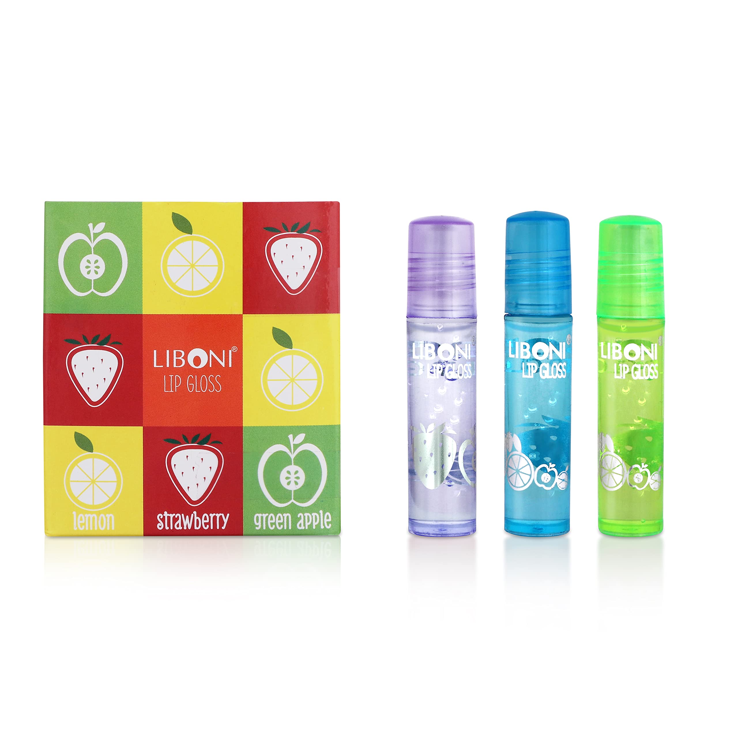 LIBONI 12-Piece Fruit Flavored Lip Gloss Set - High Shine, Non-Sticky, Long-Lasting Gloss for Women & Teens - Perfect for Daily Wear, Parties & Gifting (Multicolor, 0.47 oz)