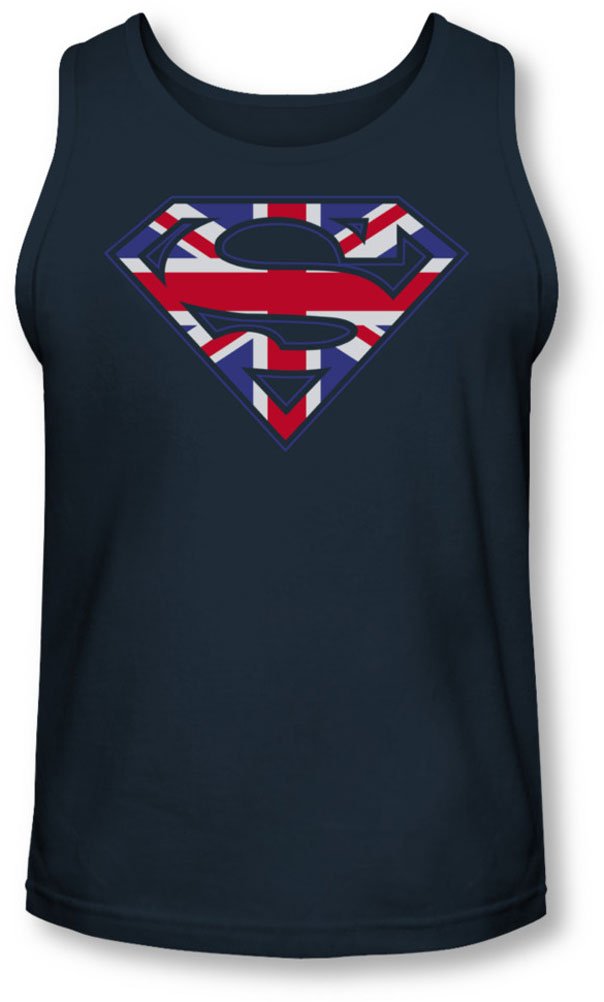 Superman Men's British Shield Graphic Tank Top - Casual Summer Tee for Superhero Fans & Comic Lovers
