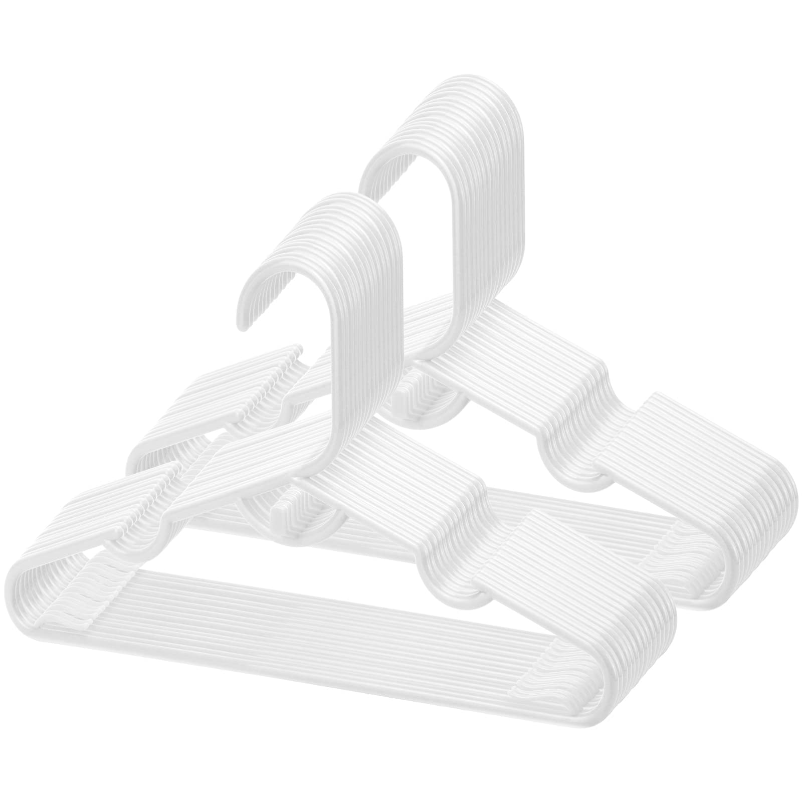 100 Pack Kids Plastic Hangers - 11.5 Inch White Children's Clothes Hangers for Baby & Toddler Wardrobe Organization - Perfect for Nursery, Closet Storage and Kids Room Decor
