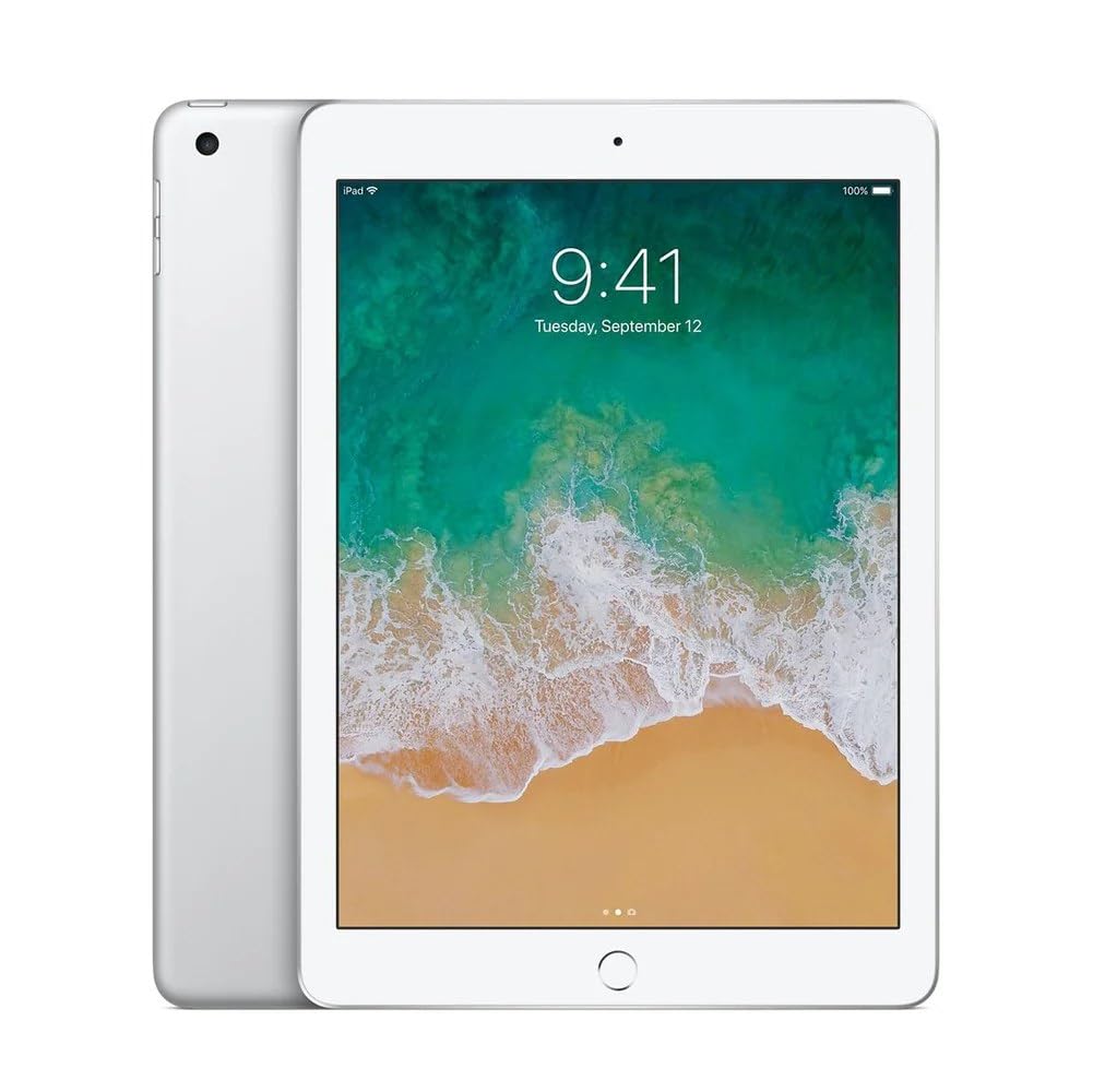 Apple iPad 9.7-inch (2017) 128GB Wi-Fi - Silver (Renewed) | Perfect for Students, Professionals & Home Entertainment
