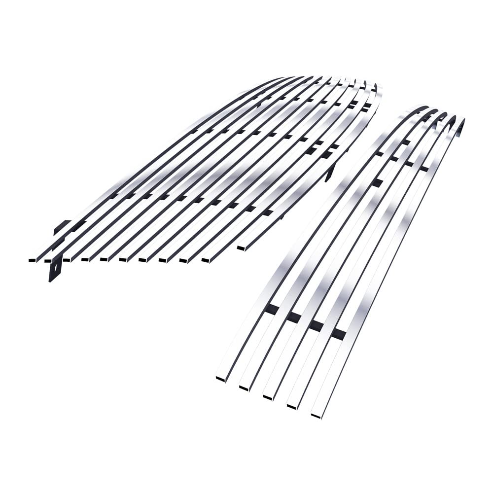 APS Compatible with Nissan Maxima 2004-2006 Chrome Billet Front Grille Insert Combo - Upper & Lower Bumper Grill Replacement - Perfect for Car Customization & Street Style Upgrades