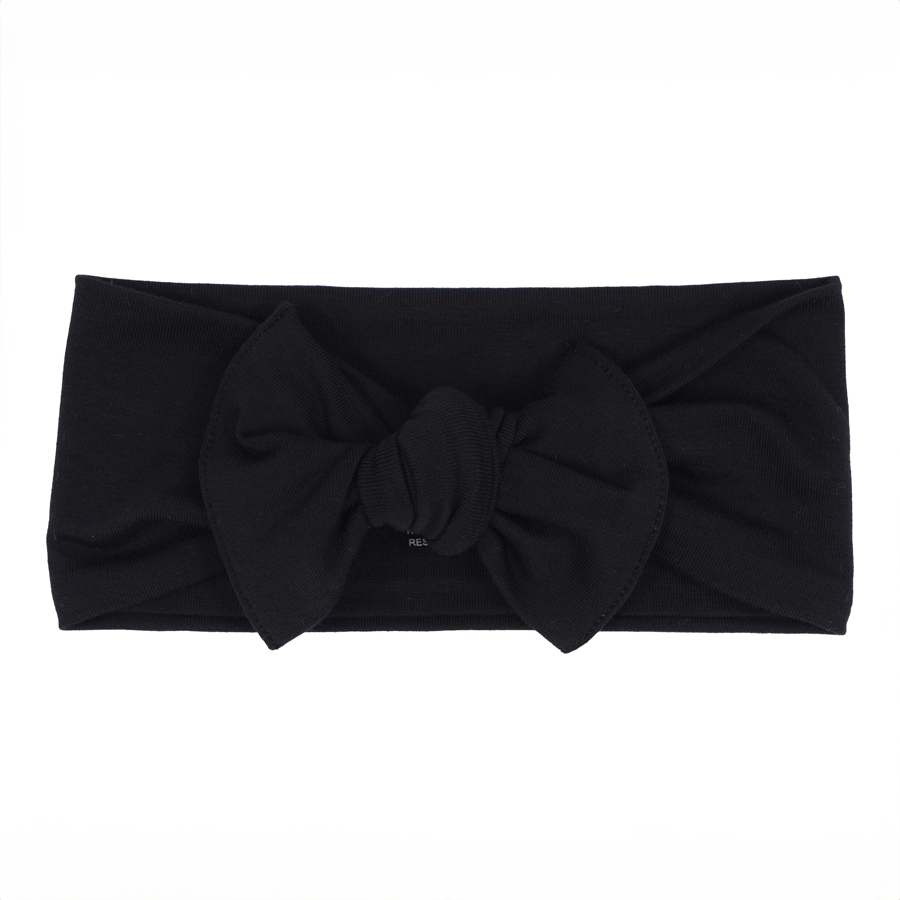 Elegant Knotted Bow Headband in Midnight Black - Perfect for Women's Fashion, Parties, and Everyday Wear