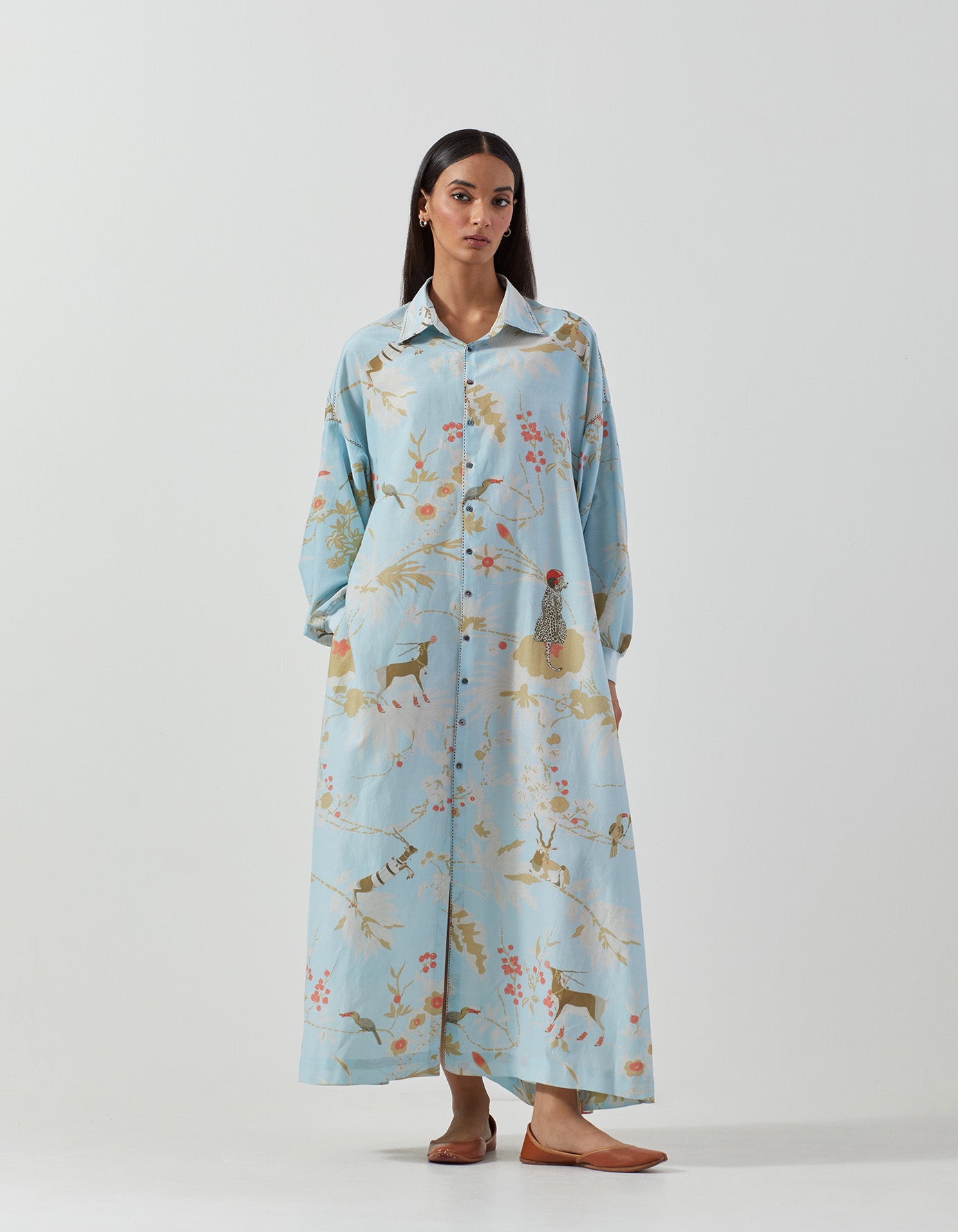 Padmini Silk Dress in Ice Blue - Elegant & Comfortable for Parties, Weddings & Special Occasions