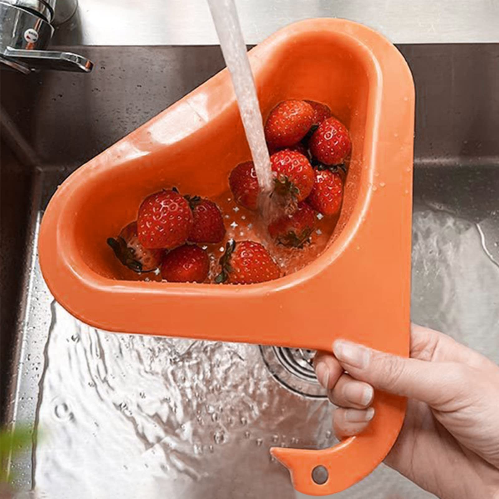 **Ampopt Swan Sink Drain Basket for Kitchen - Multi-Functional Corner Sink Strainer with Hanging Drain Rack - Perfect for Leftover Soup, Food Scraps & Dishwashing (Stainless Steel, Easy Clean)**    **Ideal for:** Kitchen sinks, dish drying, food prep, preventing clogs, and organizing small utensils.