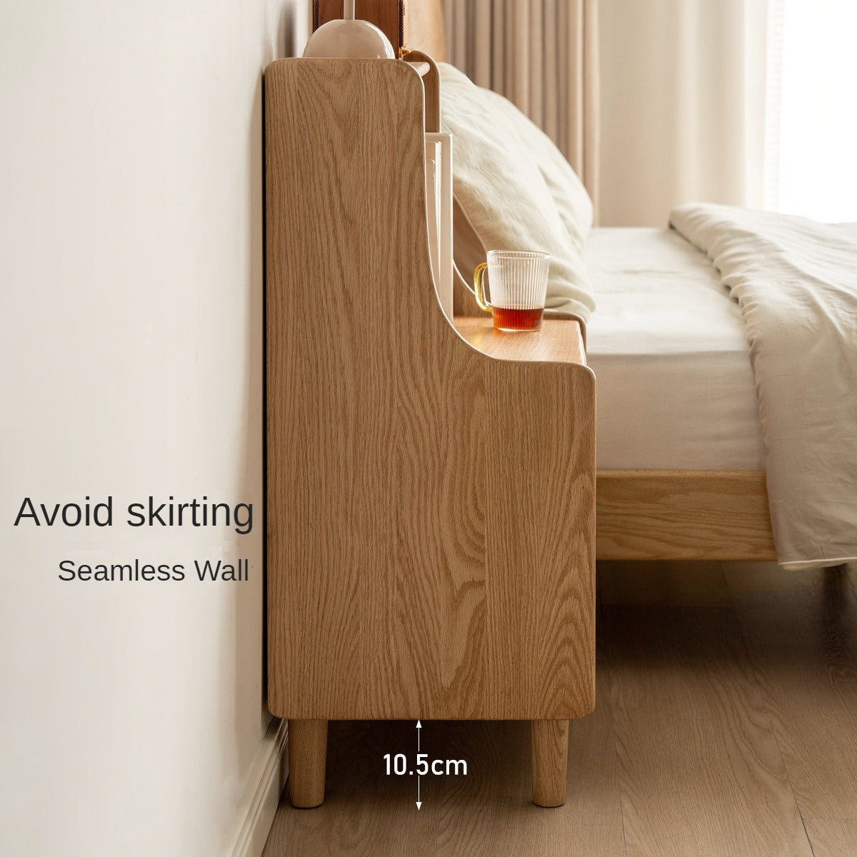 Solid Oak Wood Nightstand - Modern Bedside Table with Drawer for Bedroom, Living Room, or Guest Room - Durable & Stylish Furniture for Home Decor