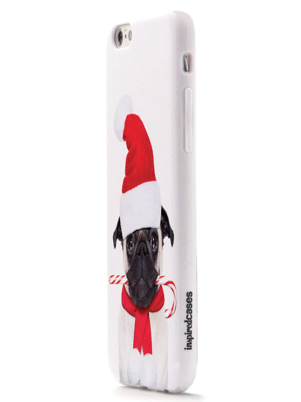 **Inspired Cases - iPhone 11 Pro Case with 3D Textured Design - Shockproof Protective Cover for Apple iPhone 11 Pro - Candy Cane Christmas Pug Pattern - Perfect for Holiday Gifts & Everyday Use**