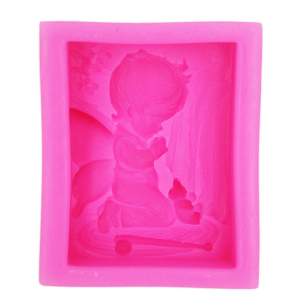 Elfin Boy Pray Silicone Soap Mold - DIY Handmade Soap Making Kit for Crafting Unique Soap Bars, Candles & Resin Art (S033) - Perfect for Home Spa, Gifts & Bath Decor