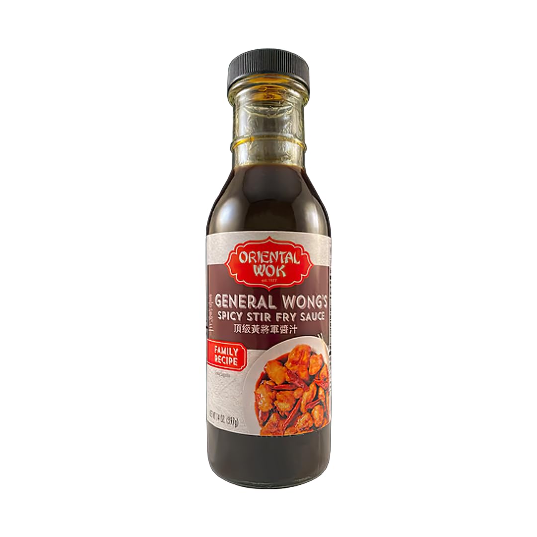 General Wong's Spicy Stir Fry Sauce - Authentic Oriental Wok Flavor, Umami-Infused Gourmet Sauce (14 oz) - Perfect for Asian Cuisine, Stir-Fry Dishes & Quick Meals