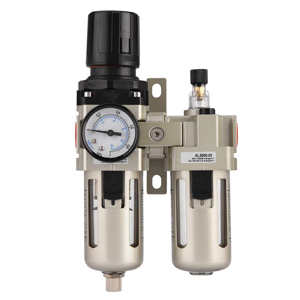 AC3010-03 Aluminum Alloy Compressed Air Filter Pressure Regulator Combo with Gauge 3/8