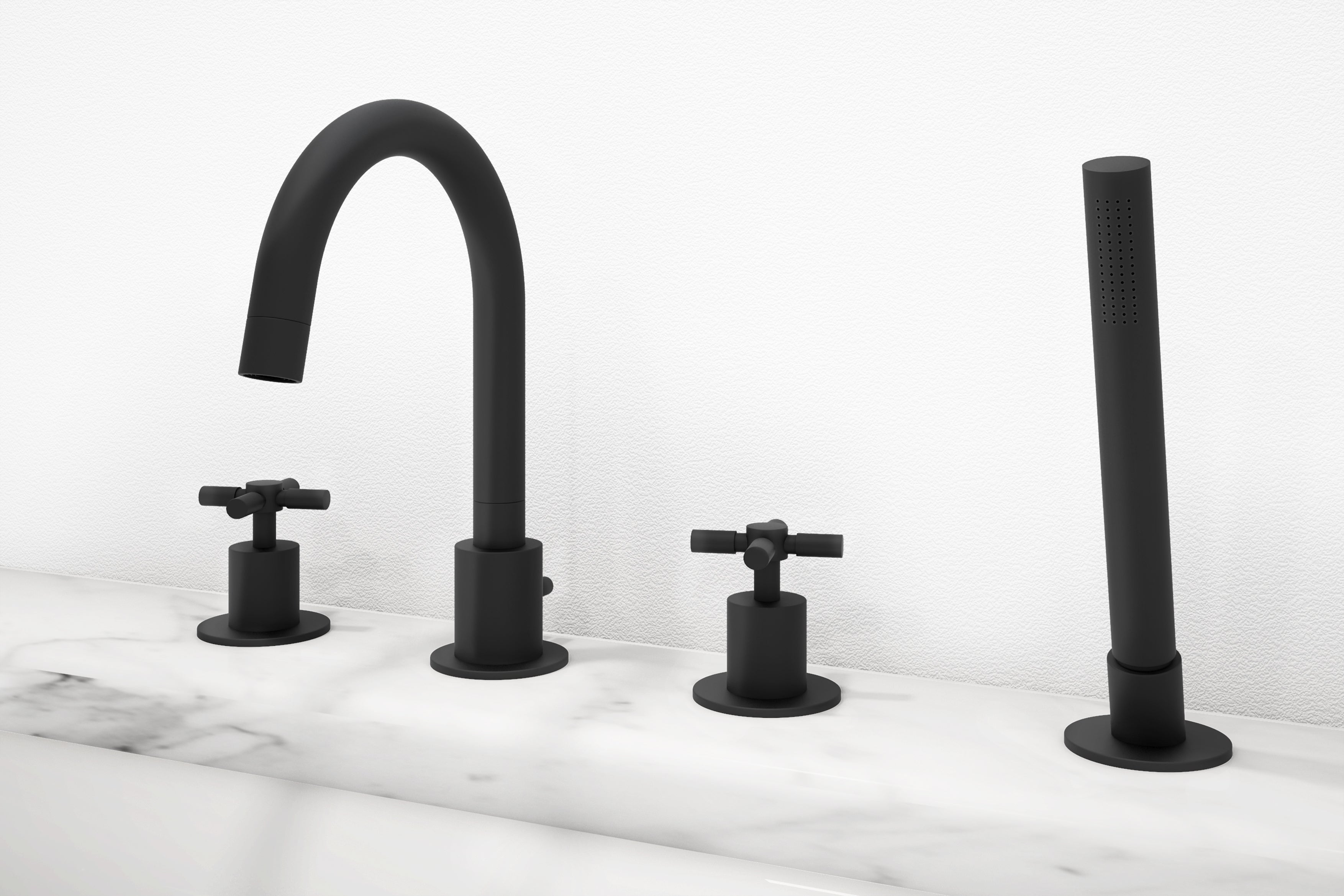 Prima 4 Color Series Matte Black Bathroom Tub Faucet - Modern Matte Finish Bathtub Water Tap for Bathroom Renovation & Spa Style Upgrade