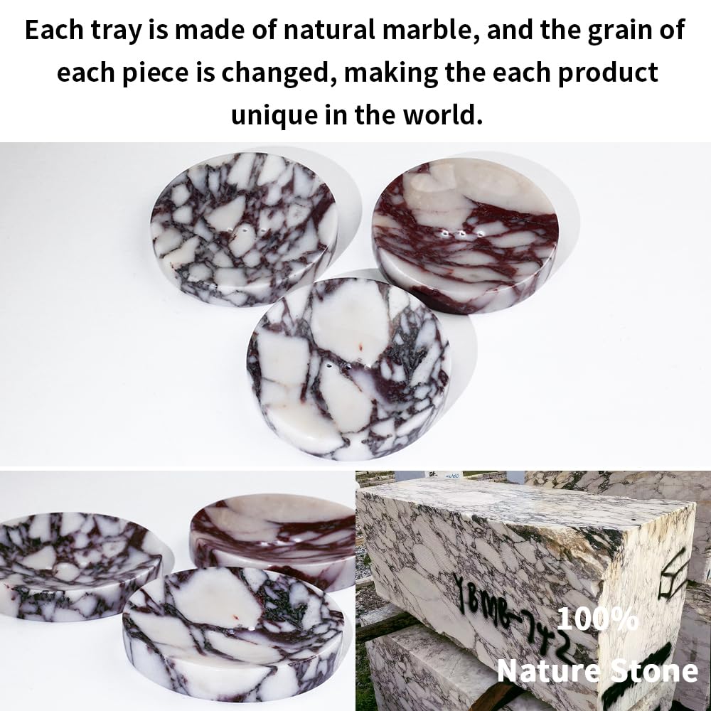 Luxury Natural Marble Soap Dish Tray - Elegant Soap Holder & Trinket Plate for Bathroom Sink, Kitchen Countertop, Bedroom Vanity | Perfect Bathroom Accessory for Spa, Hotel, and Home Decor (Rectangular Design)