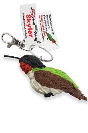 Skyler the Hummingbird Handmade String Doll Keychain - Cute Animal Keyring Clip for Backpacks, Purses & Gift Giving (Perfect for Bird Lovers & Unique Accessories)